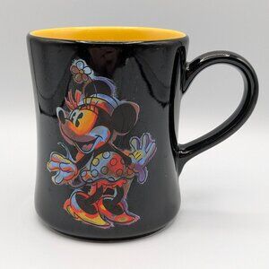 Disney Store Black Minnie Mouse Psychedelic Mug - Yellow Interior, 4.5" Tall
